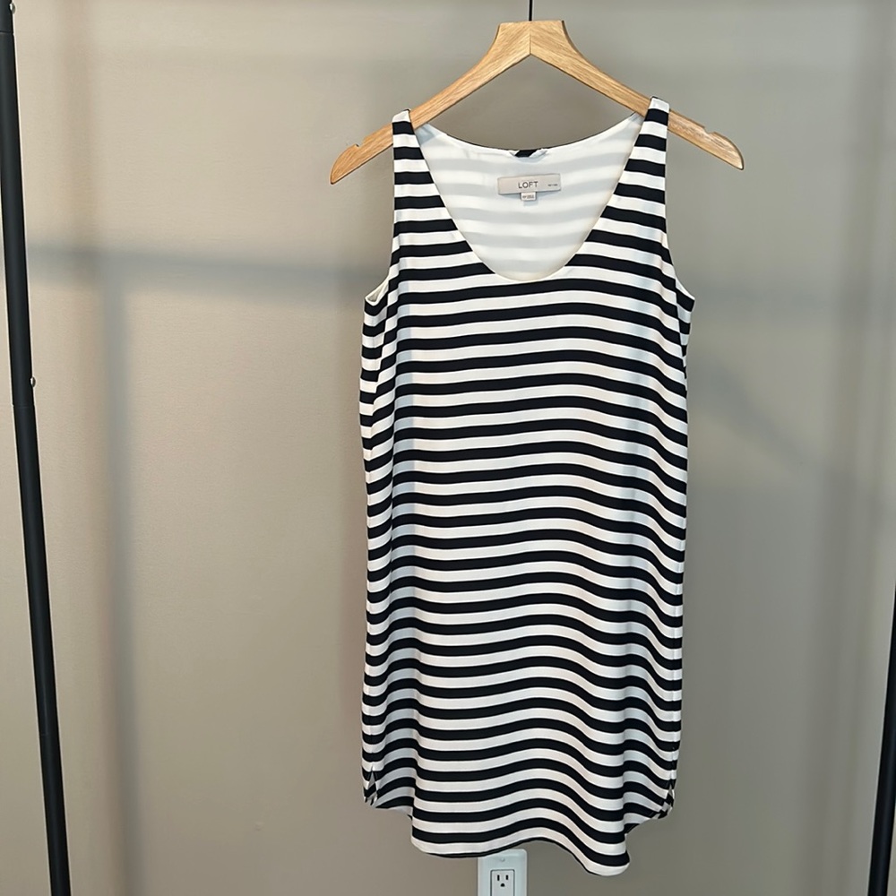 LOFT petite striped tank dress